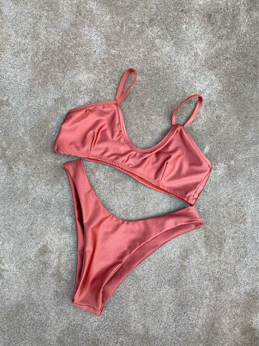 Bikini peto coral + calzón