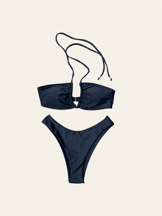 Bikini palm triángulo negro  + Calzón sin costuras